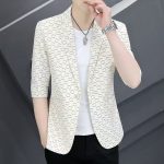 Men's Summer Slim-Fit 3/4 Sleeve Blazer – Lightweight, Stylish, and Trendy Korean-Style Casual Suit Jacket