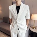 Men's Summer Lightweight Short-Sleeve Suit Set – Trendy Casual Style