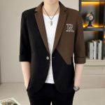 Men's Stylish Summer Casual Short-Sleeve Blazer – High-End Color-Block Design with Executive Appeal