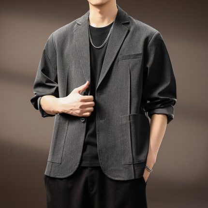 High-end, relaxed-fit notch lapel men's casual business suit jacket, new autumn style blazer